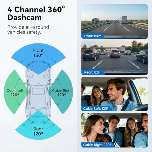 4 Channel Dash Cam - 1080P+720P+720P+480P