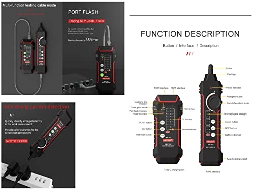 Smart Tester - RJ45 RJ11 Continuity PoE Wiring Diagram Test Port Tracking Cable Tracing