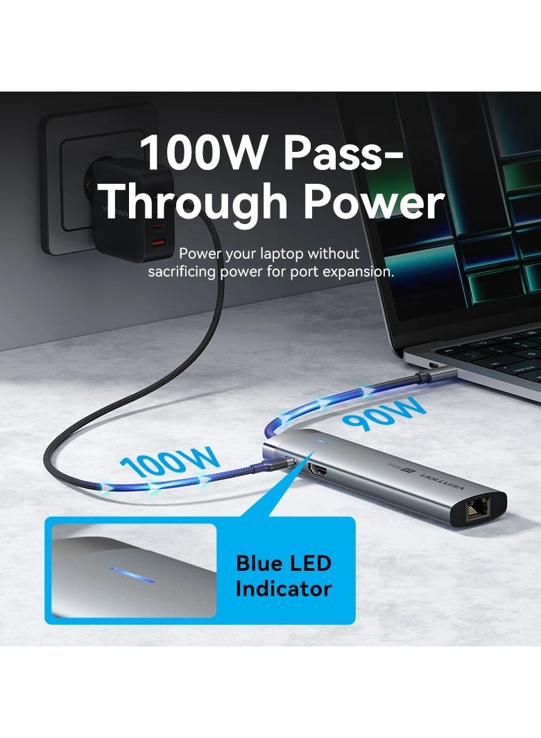 8-in-1 USB-C Docking Station - USB-C MacBook Pro/Air iPad Pro iPhone 15/16 Dell HP