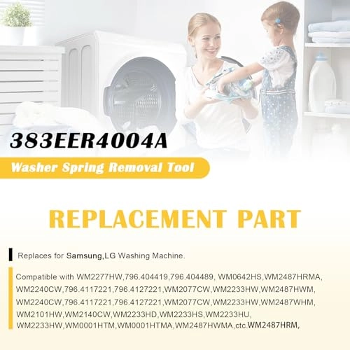 383EER4001A Washing Machine Spring Removal Pliers Tool - Compatible with LG Electronics part number 383EER4001A, also works on Samsung TJTSE-1, 1268535, AH3569695, EA3569695, PS3569695