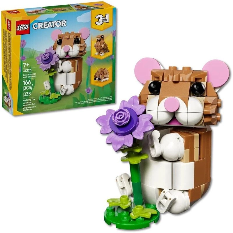 Cute Hamster with a Flower (31376) - 3in1