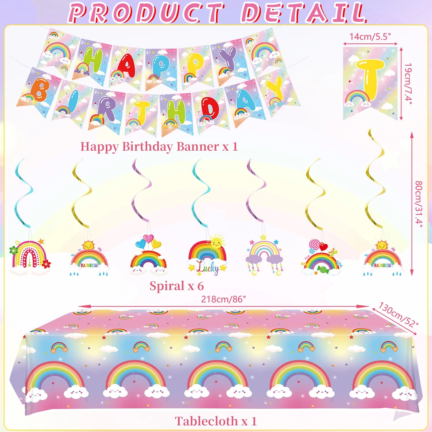 Rainbow Birthday Party Decorations - Serves 20 Birthday