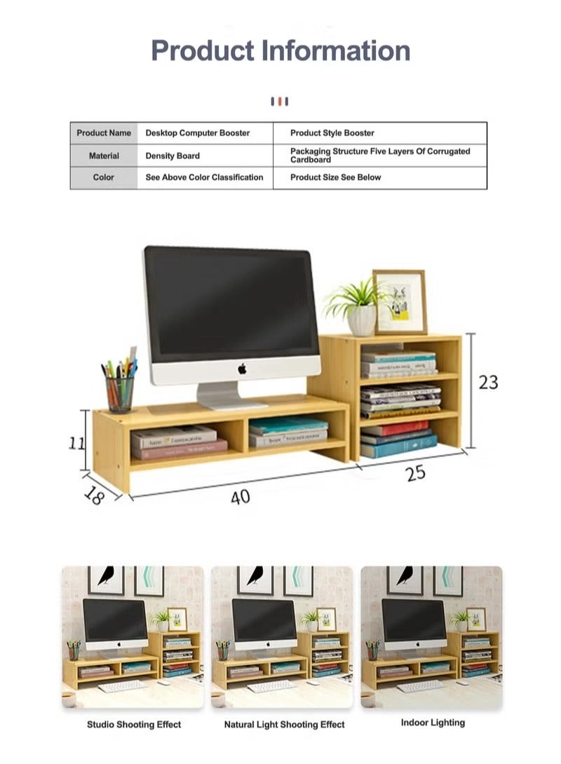 Monitor Riser - Wooden 3-Tier