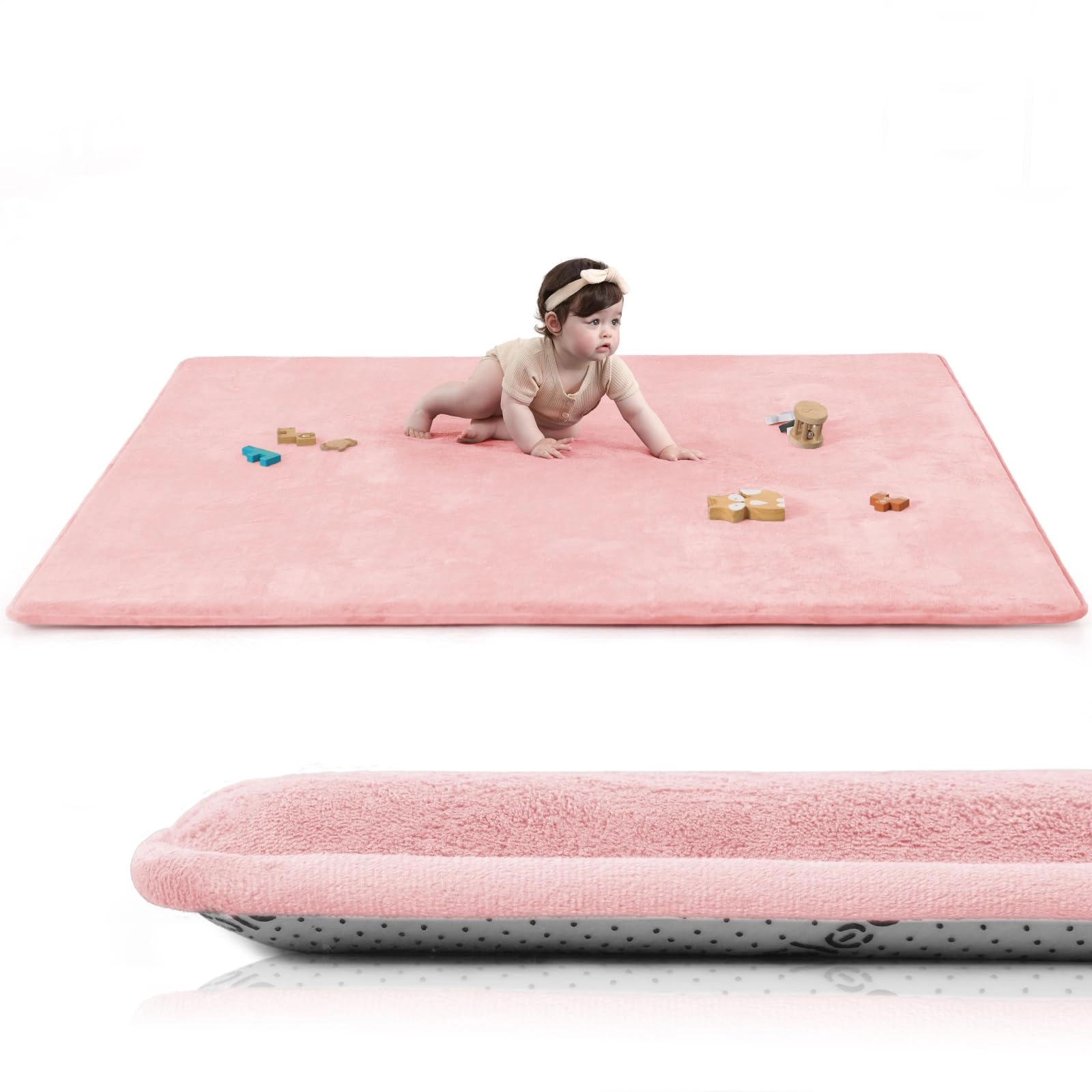 huloo sleep Baby Play Mat - 1.3" Thick Memory foam 79"L x 71"W