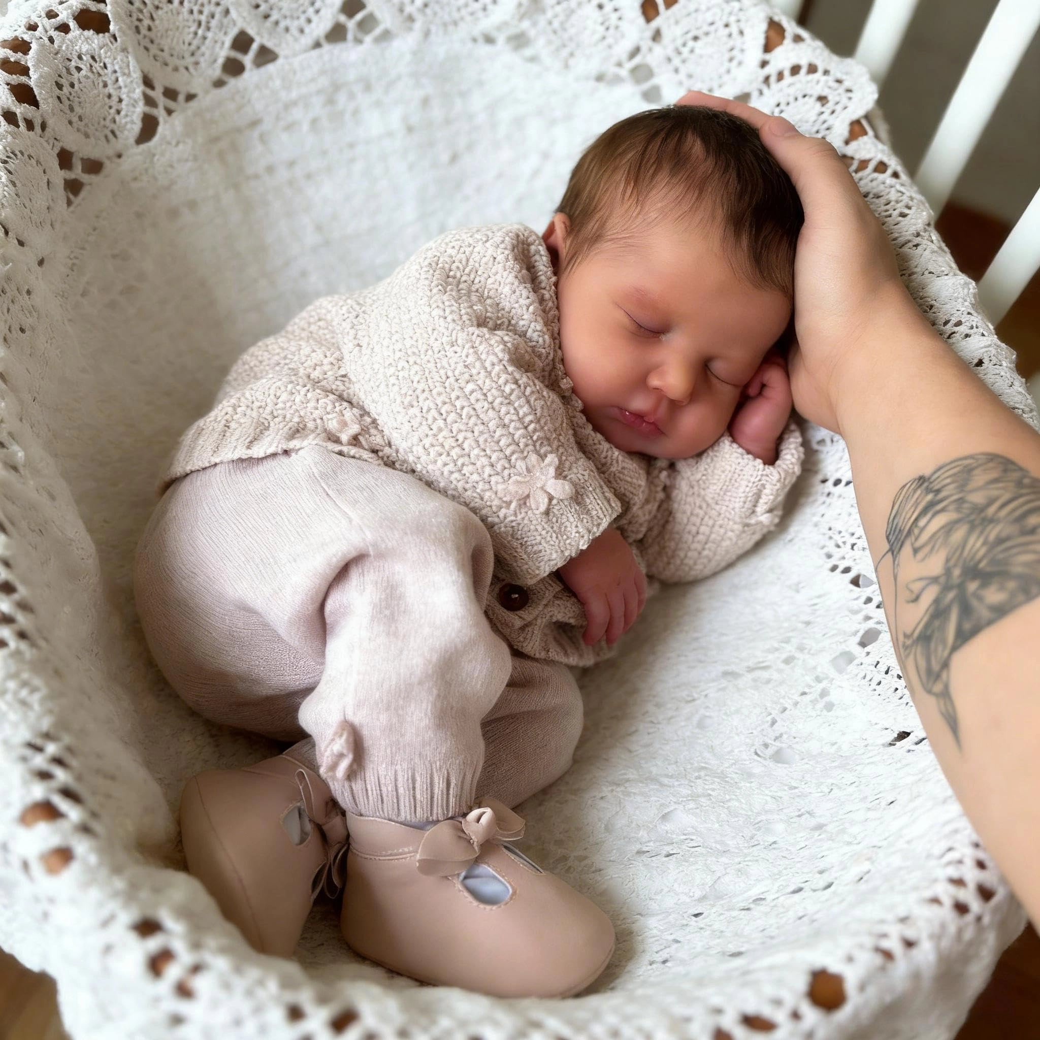 LOULOU Reborn Baby Doll - 20 Inch Soft Cloth Body & Vinyl Limbs Sleeping Ages 3+