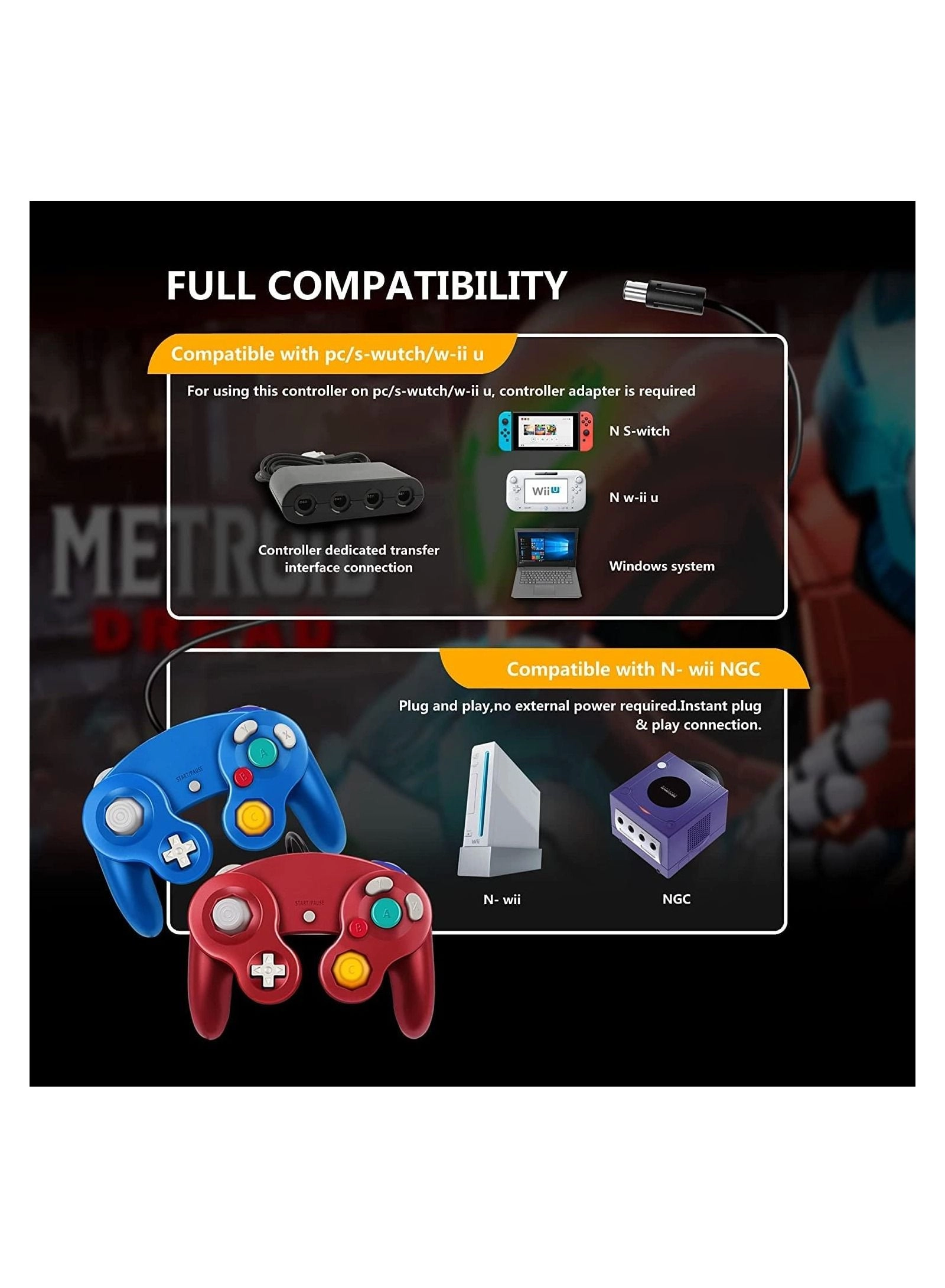 Gamecube Controller - Blue and Red