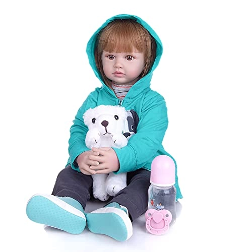 Reborn Baby Doll - 24 Inch Vinyl Cotton Body Pink Yarn Skirt Ages 3+