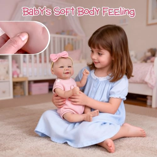 Reborn Baby Doll - 20'' Vinyl Pink Rabbit Jumpsuit Ages 3+