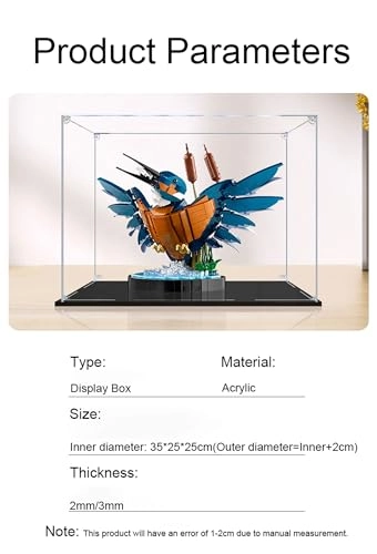 Acrylic Display Case for LEGO 10331 Icons Kingfishor Bird Set