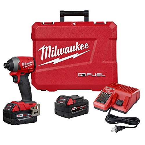 M18 FUEL 1/4" Hex Impact Driver + M18 REDLITHIUM XC5.0 - 5.0Ah + M18 & M12 Multi-Voltage Charger + Belt Clip + Bit Holder + Carrying Case