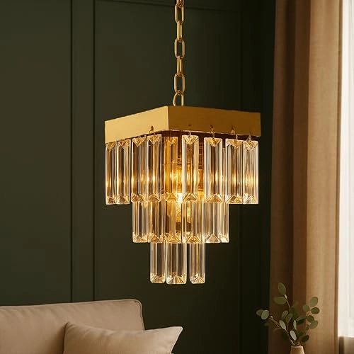 Square Shaped Modern Crystal Chandelier - 18 Inches (45.7 cm)