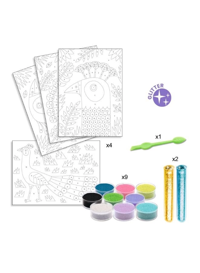 Dazzling Birds Sand Art - bird-themed