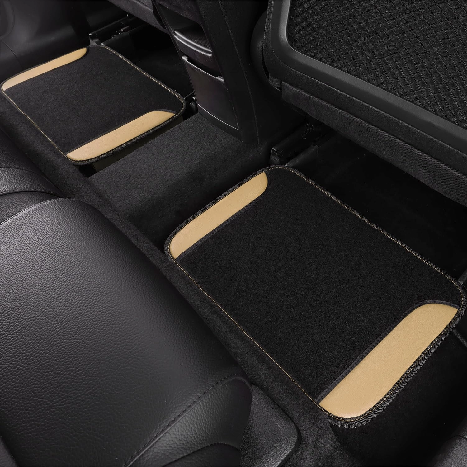 Universal Fit Car Floor Mats - Set of 4pcs Black and Burgundy