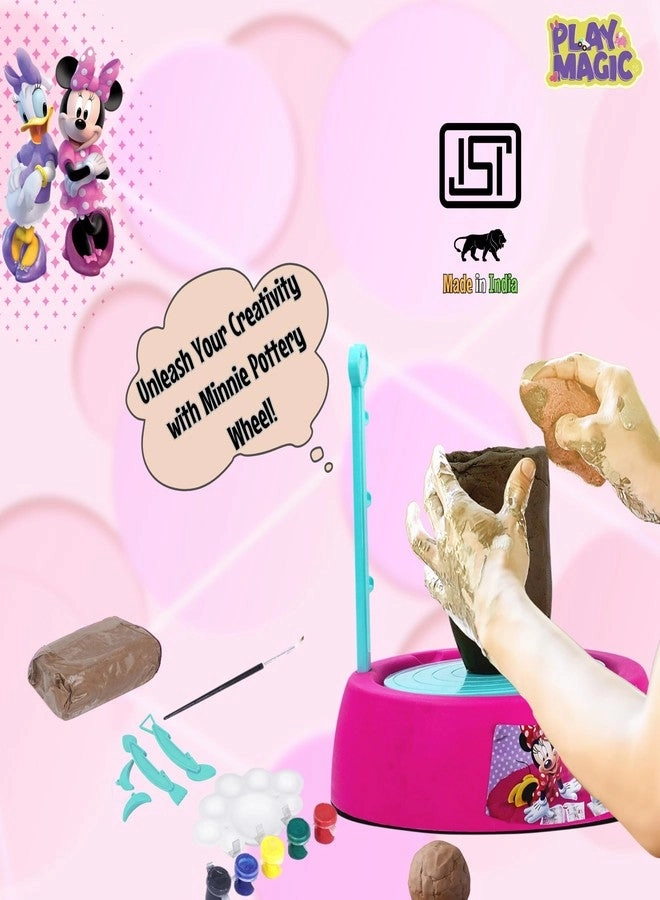 Pottery Wheel Minnie - Battery Operated + Painting Kit - Modeling Clay Sculpting Clay Tools