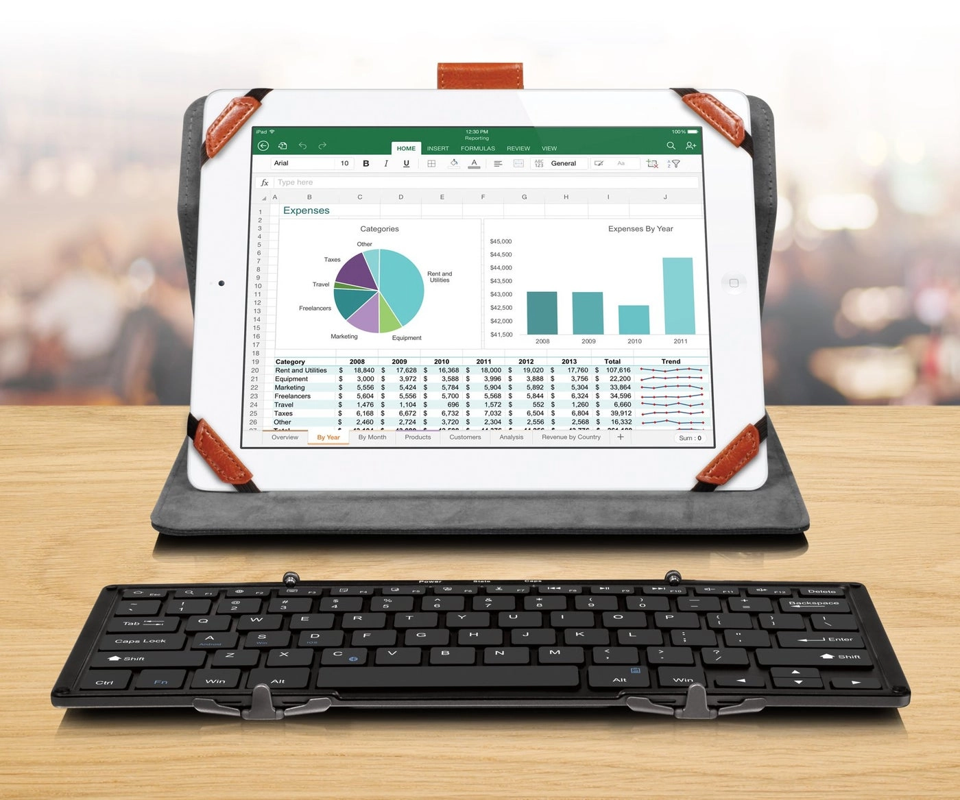 Portable Aluminum Tri-Fold Bluetooth Keyboard