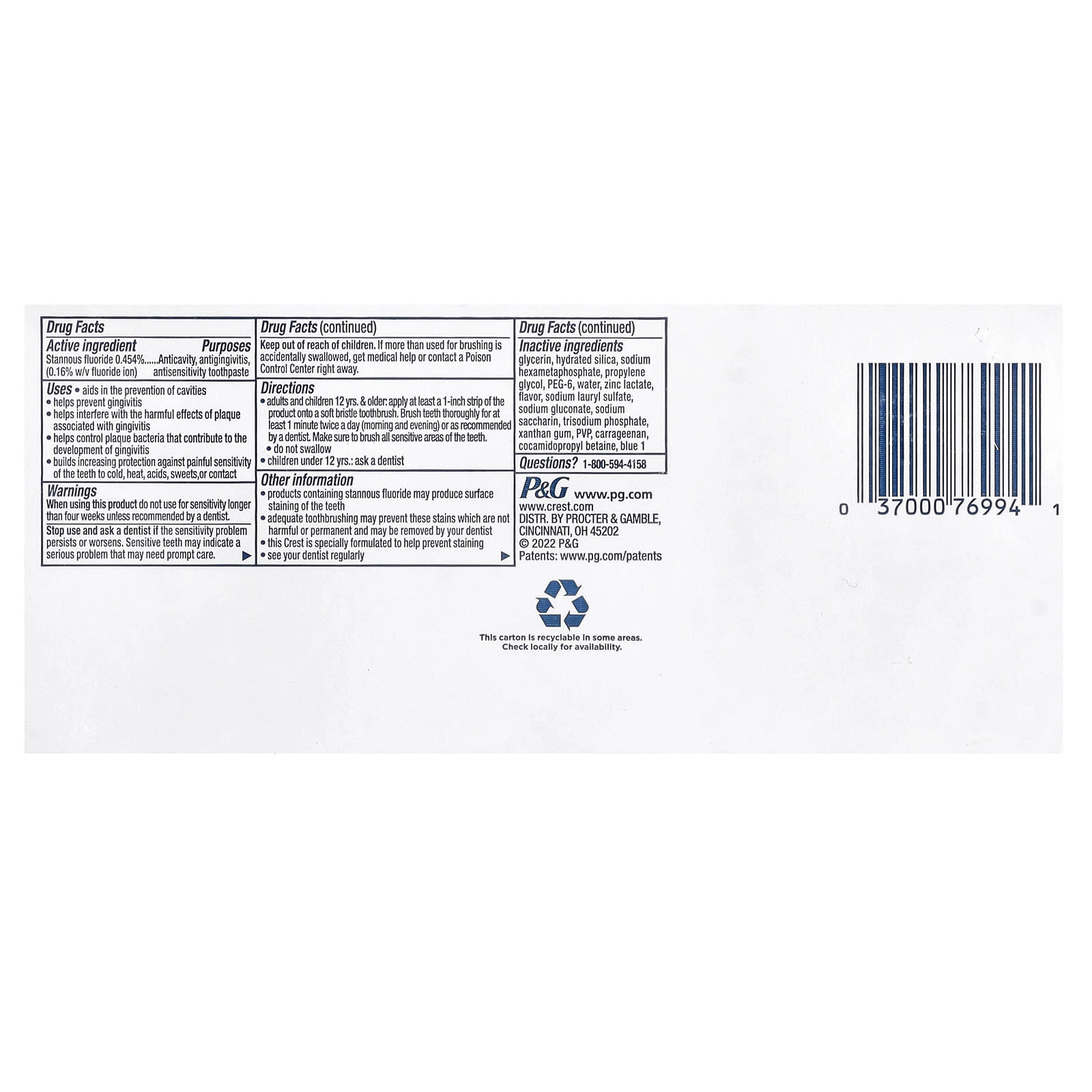 Pro Health Advanced Fluoride Toothpaste 144 g Pack