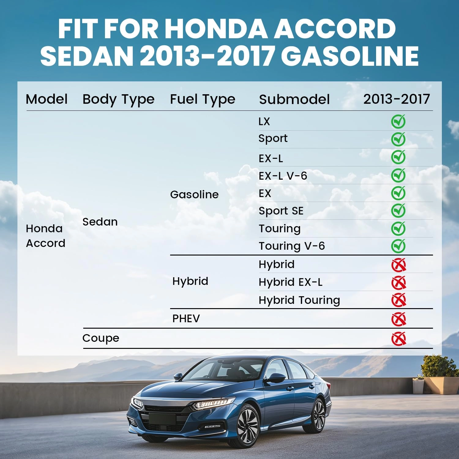 Trunk Mat - Honda Accord 2017 2016 2015 2014 2013