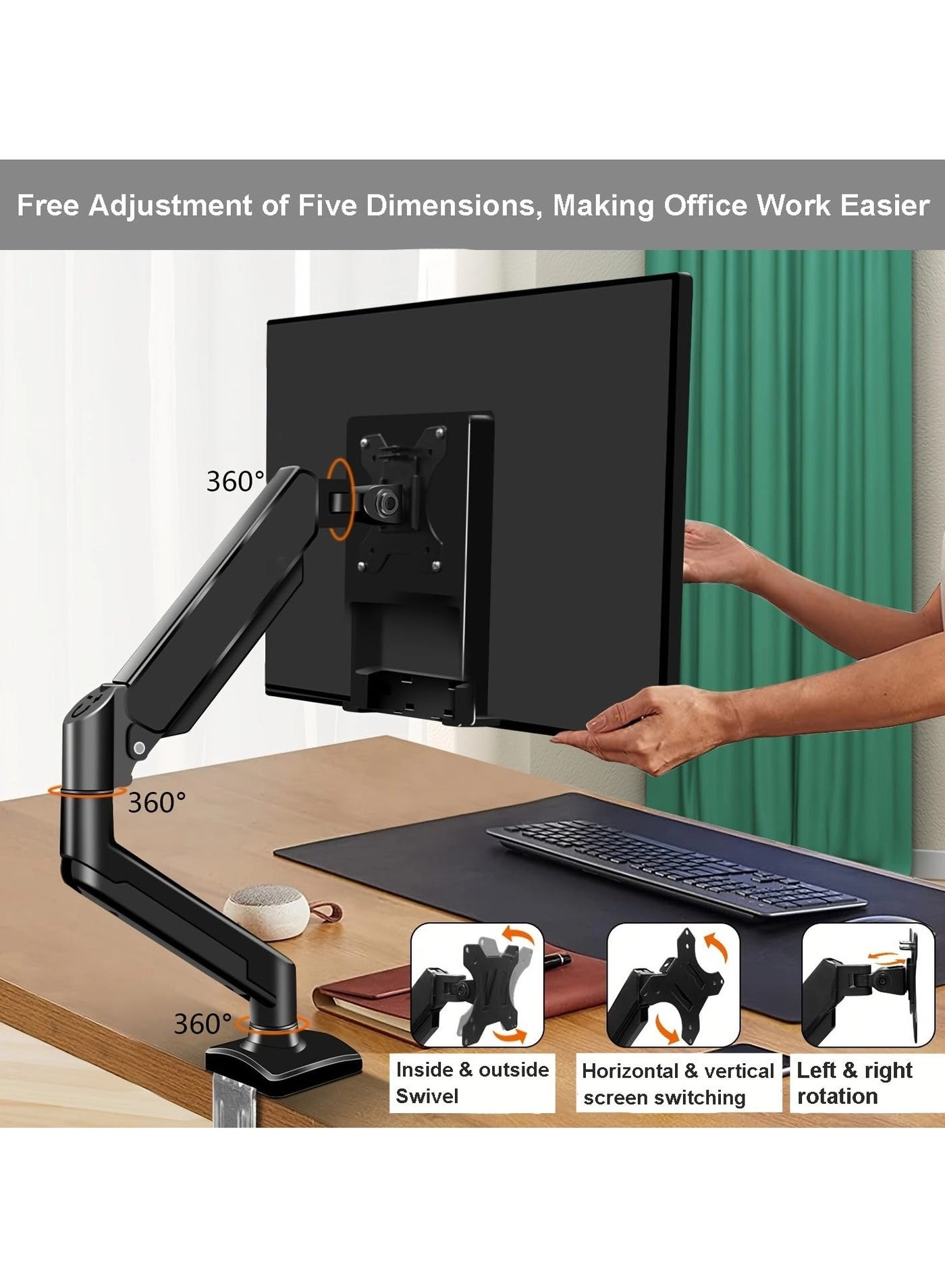 Single Monitor Desk Mount - 1 32 Inch