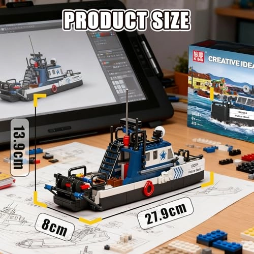 10084 Sea Rescue Boat Kit - Police