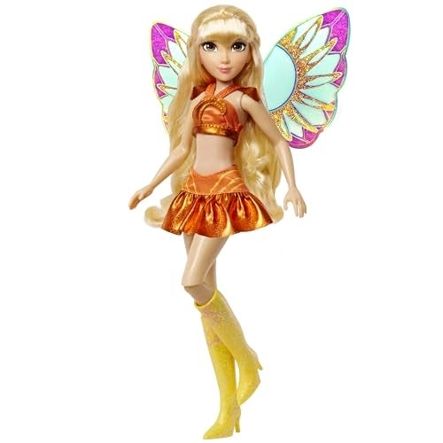 Playmates Toys Stella Fairy Doll - removeable translucent wings long blonde hair