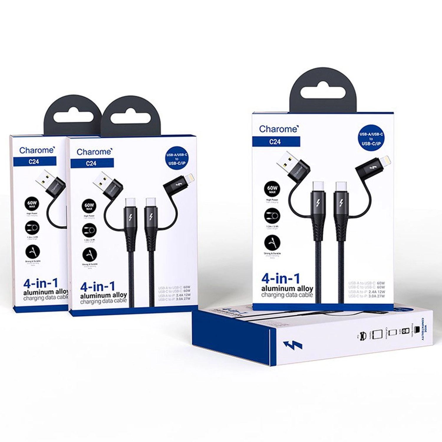 4-in-1 USB Cable 60W 1.2m