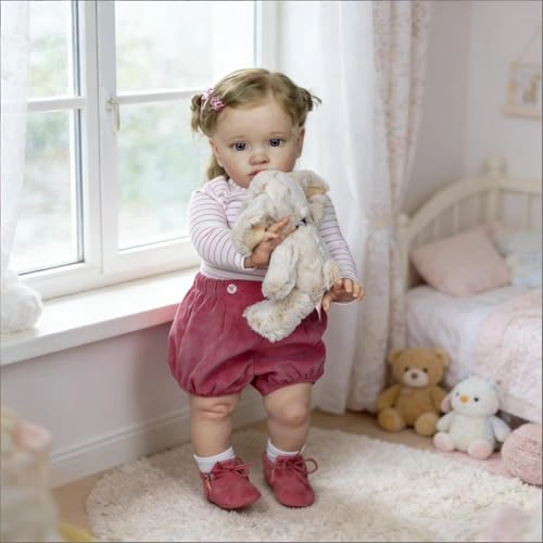 Pippa Reborn Baby Doll - 26 inch Cotton Vinyl Hand-rooted Curly Hair Ages 3+