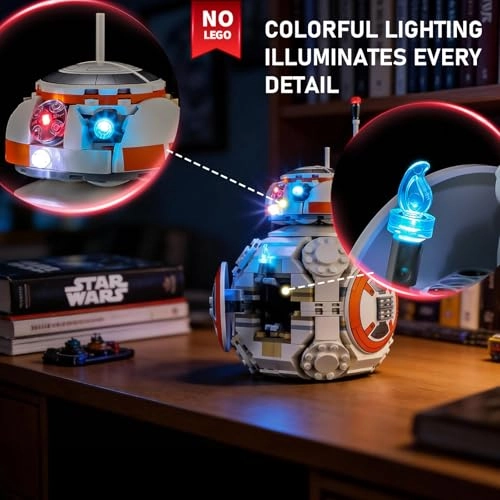 LED Lighting for Astromech Droid BB-8 - Compatible with 75452 Premium Decorative Light