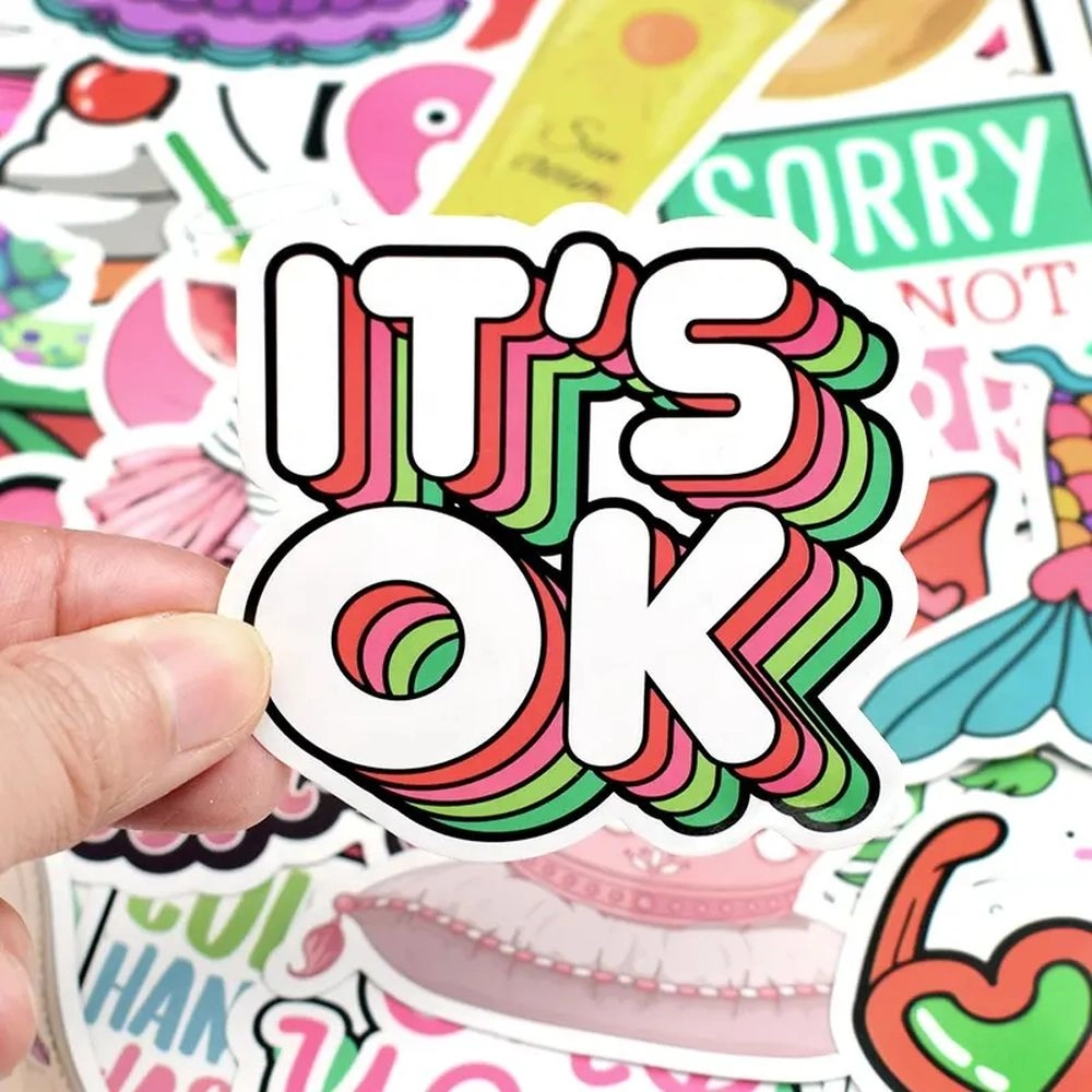 Waterproof Beach Style Stickers - 50pcs