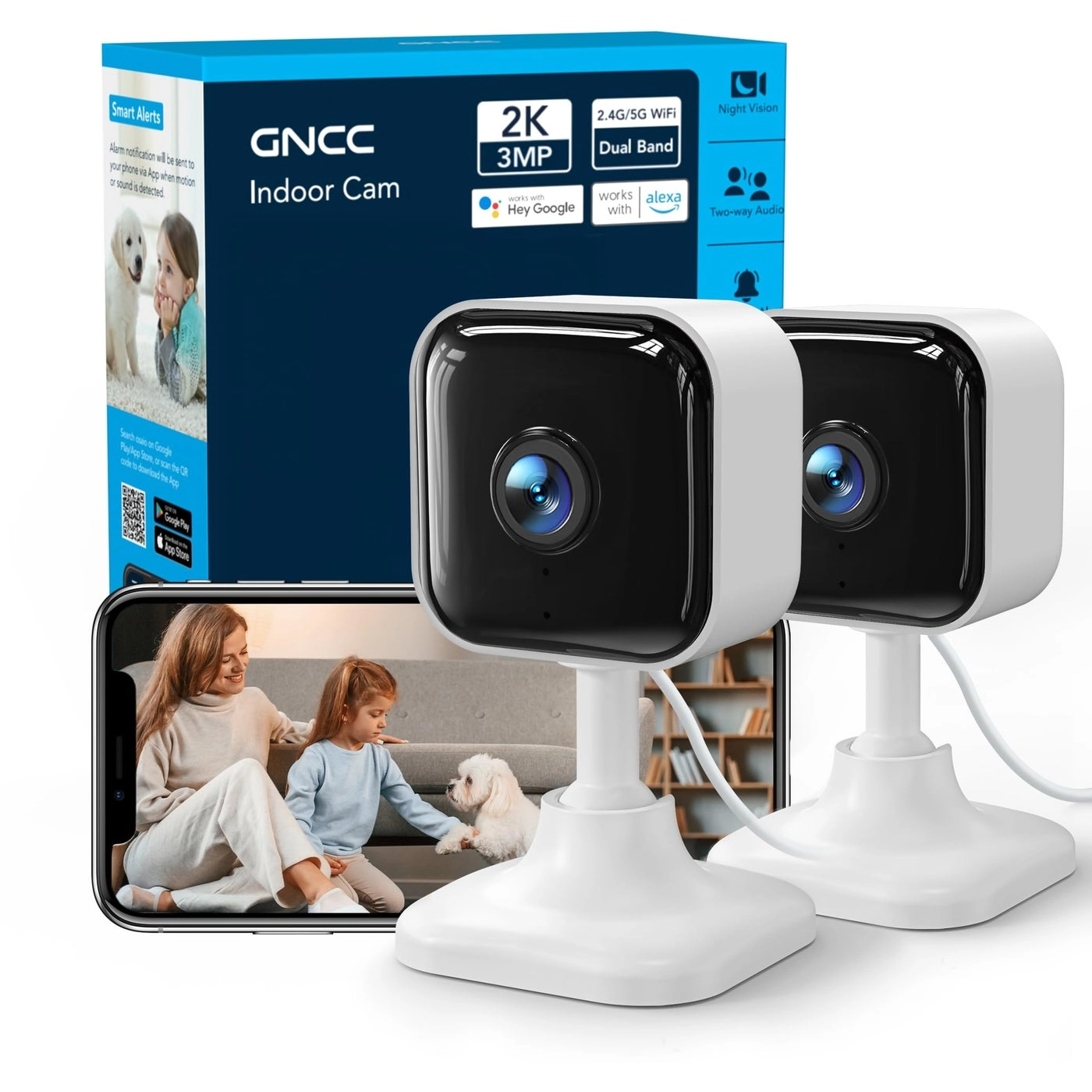 GNCC Indoor Security Camera 2K Pack