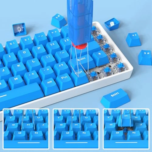 2-in-1 Keycap Switch Puller - 304 Stainless Steel Blue