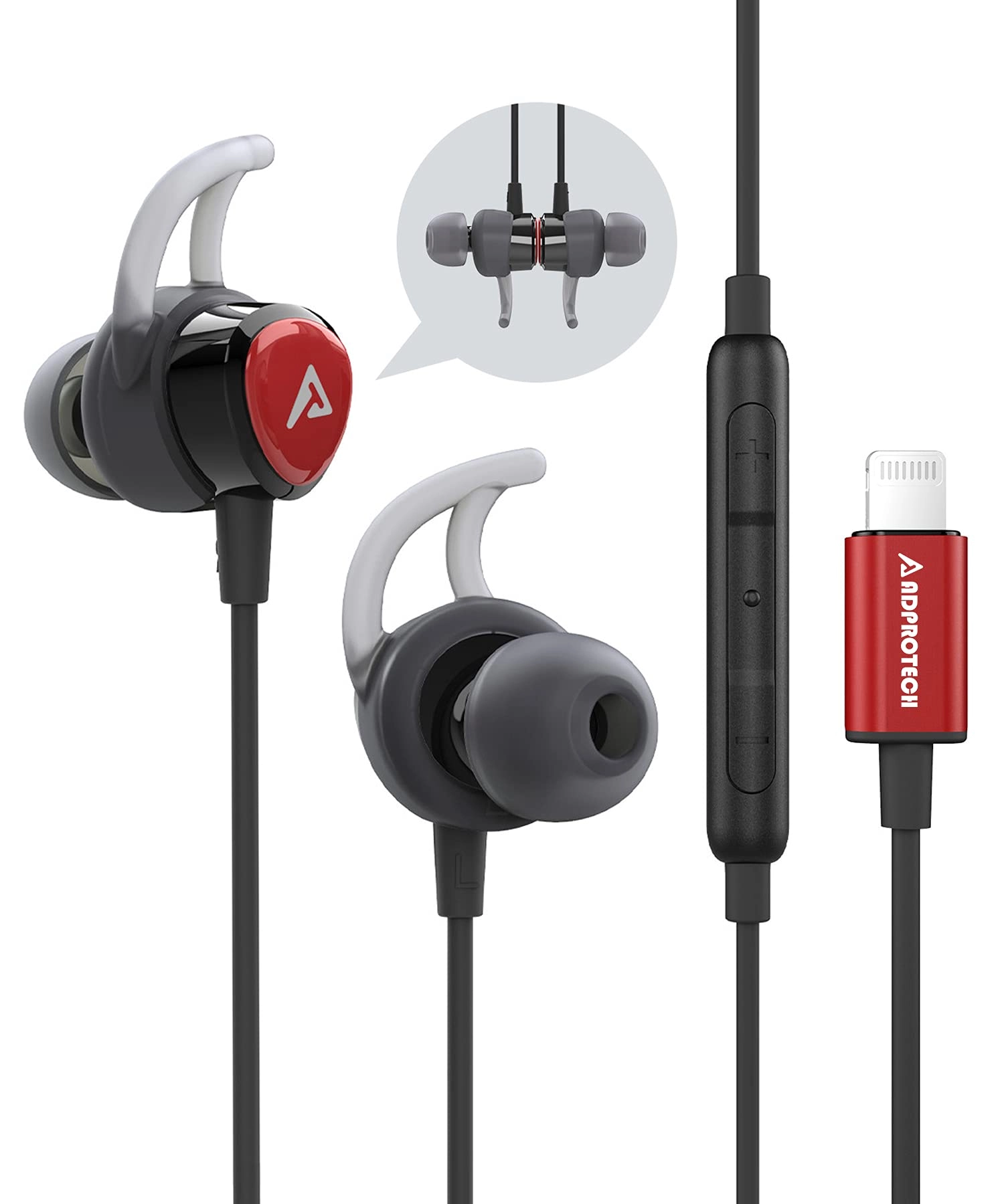 ADPROTECH Lightning Headphones Wired Earbud