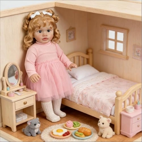 Pippa Reborn Baby Doll - 26 inch Cotton Vinyl Hand-rooted Curly Hair Ages 3+