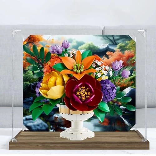 Acrylic Transparent Collectible Display Case for LEGO 10345 Flower beds Bouquets Block Model