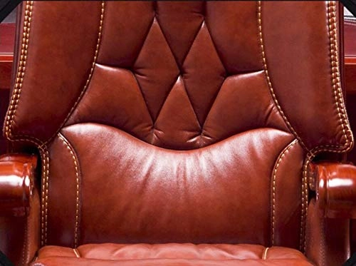 Desk Chair - PU Leather Brown High Back