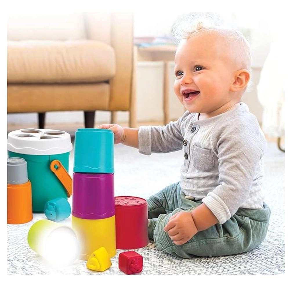 Shape Sorting Stack N Nest Buckets - Suitable for 6 months & above 14 pieces