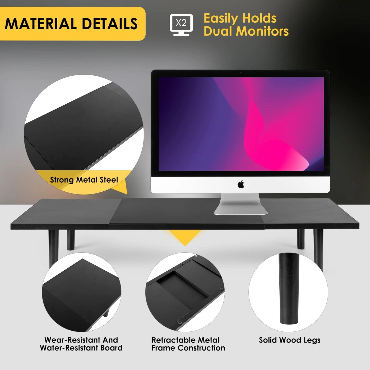 DualMonitorStandRiserForDesk - 32-40 inch 2 Screens