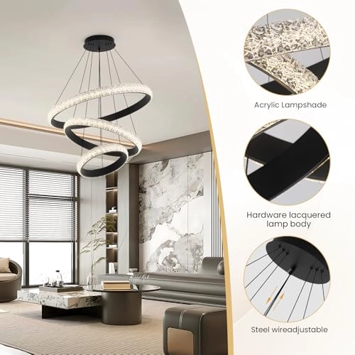 Modern LED Chandelier - 3000K-6000K Dimmable