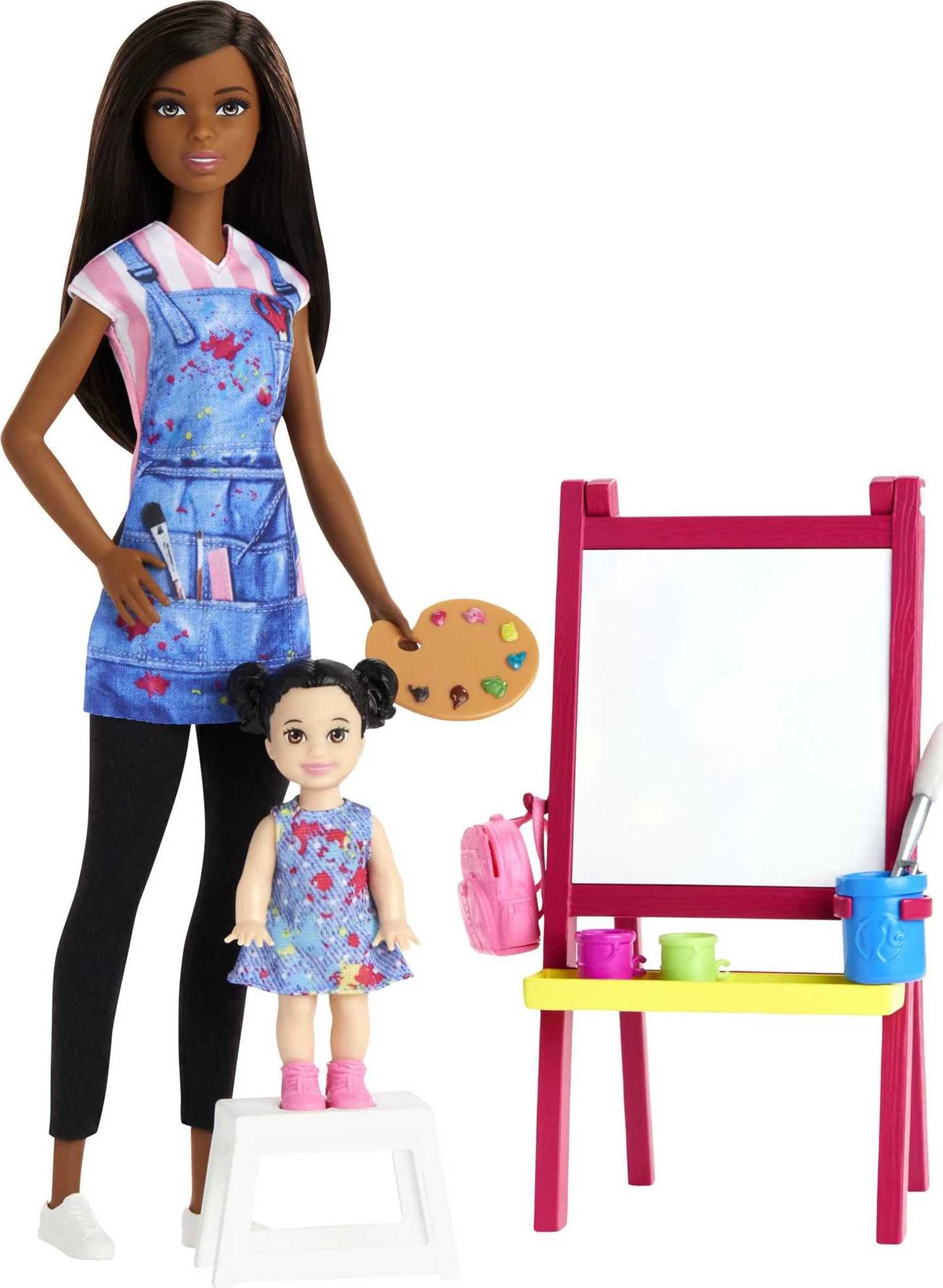 Barbie Art Teacher - Brunette 1 Toddler Doll Color-Change Easel