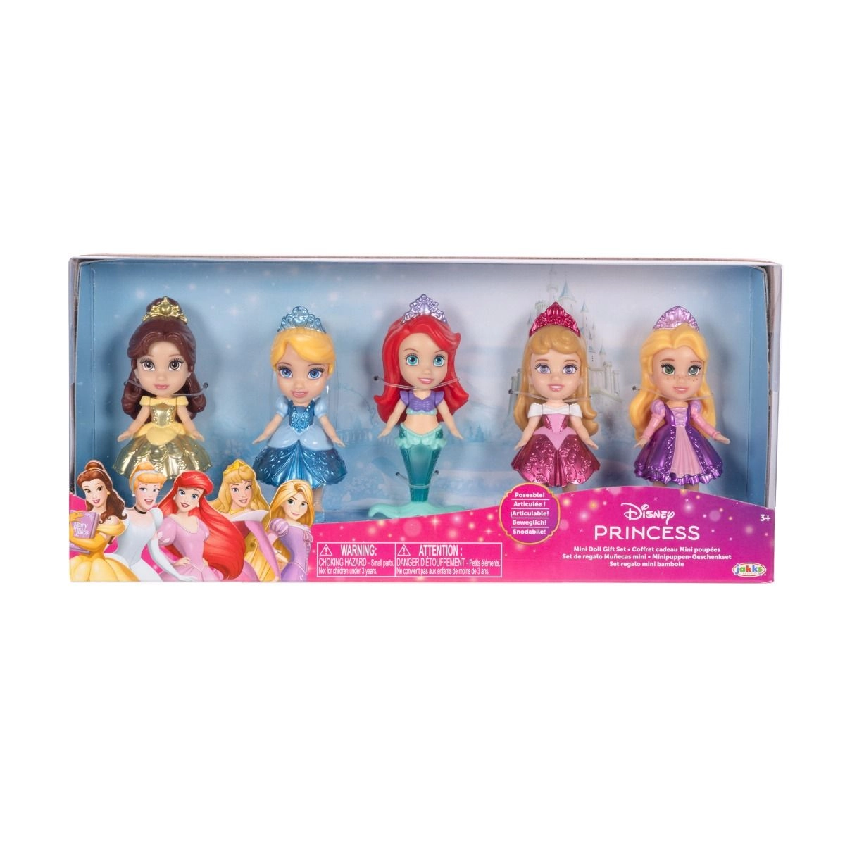 Belle Mini Toddler Doll + Cinderella Mini Toddler Doll + Rapunzel Mini Toddler Doll + Aurora Mini Toddler Doll + Ariel Mini Toddler Doll - 5-in-1 Ages 3+