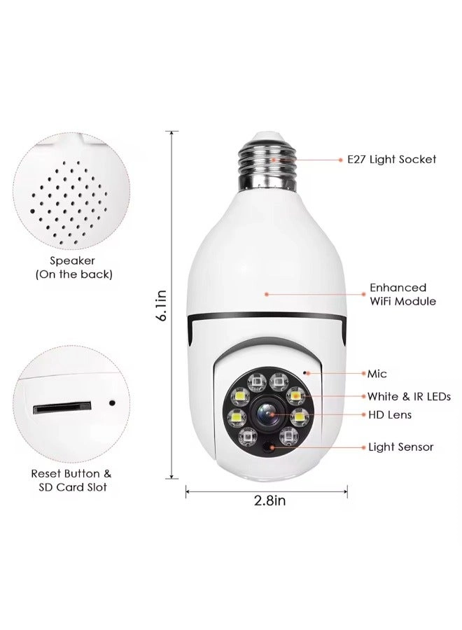 360 Degree Wireless WIFI Light Bulb Security Camera