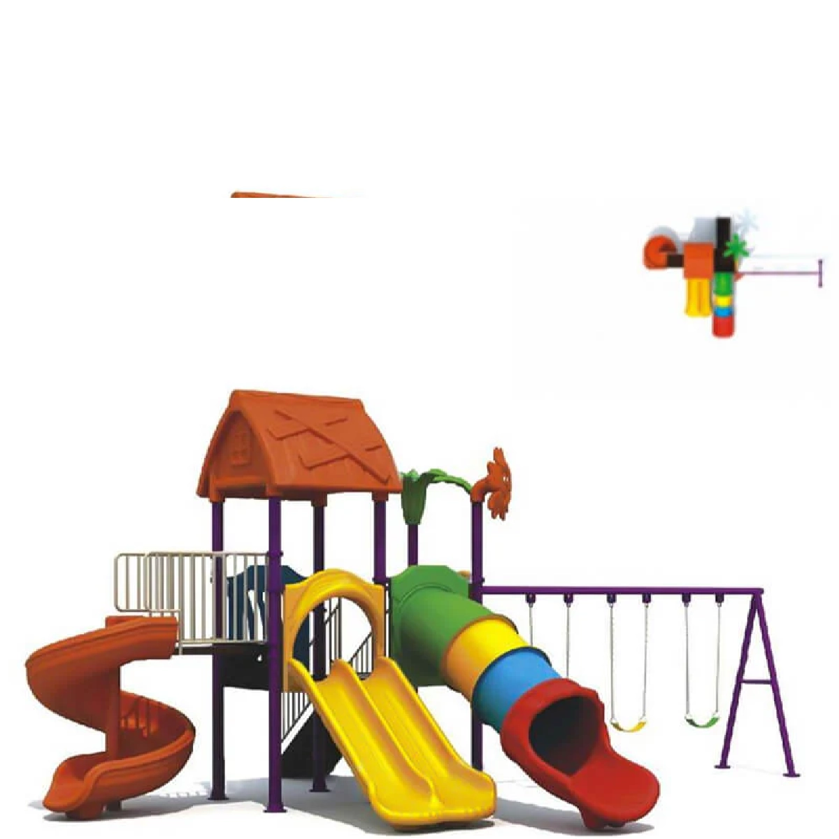Kids Playground Climbers Swings N Slide - 3+ Multi Colour