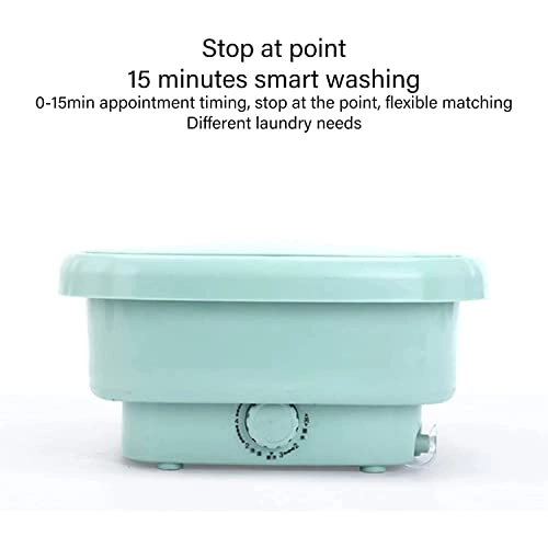 XHTONGSH غسالة قابلة للطي للطي المحمولة, غسالة صفرية اوتوماتيكية, عمل هادئ, الضوء الأزرق, ملابس داخلية غسل الملابس او عنصر صغیر, طاقة ومنطقة (Color : Green)