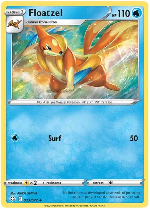 Pokémon Pokemon Floatzel 023/072 - English Shining Fates + Toploader