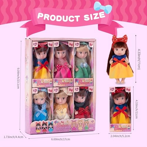 Mini Baby Doll - 4 inch Animal Sleeping Bag 6 Pack