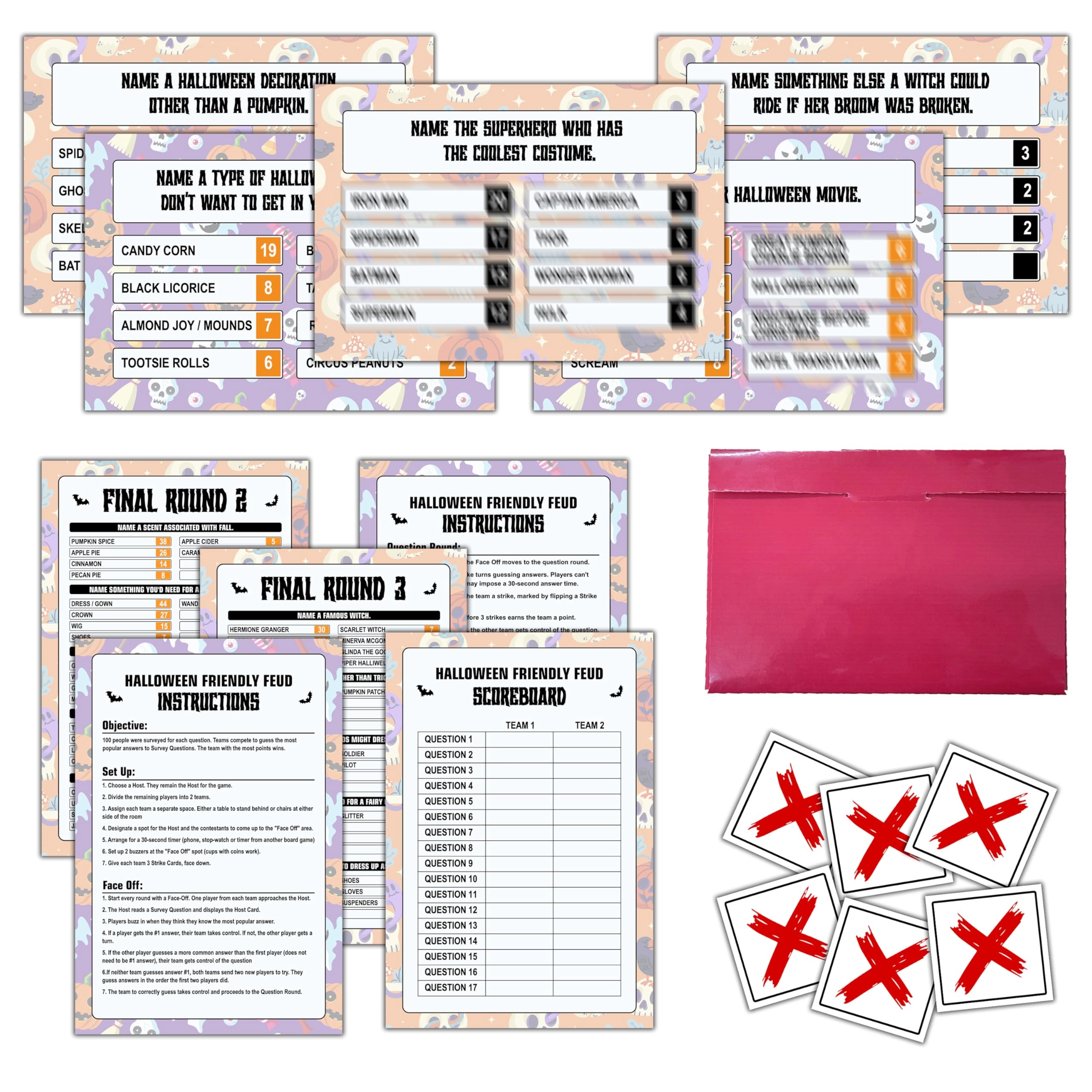 Ycyfckdr Halloween Feud Game - 29 piece(s) Adult