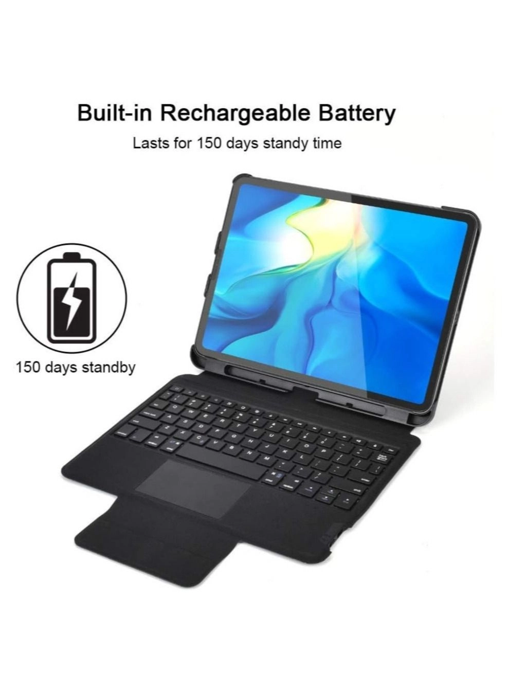 Keyboard Case with Touchpad and Apple Pencil Holder for iPad Pro 11-inch (2022/2021/2020/2018)
