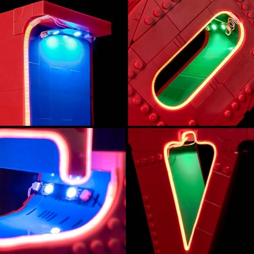 LED Light Set - Compatible with Lego 31214 LOVE Heart 5 light sources