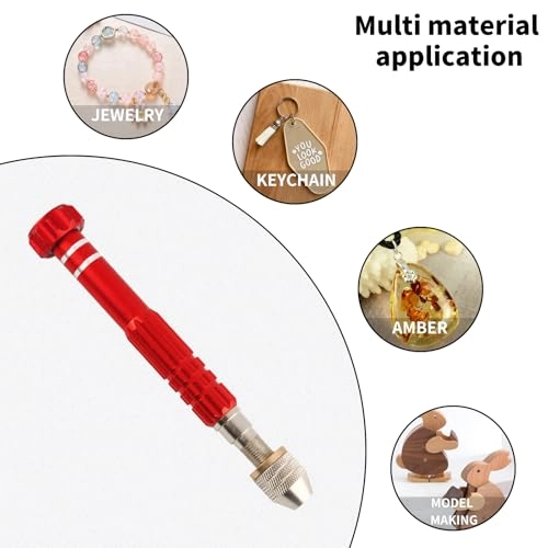 Precision Pin Vise Hand Drill - Manual 3-Jaw Chuck 0.5mm-3mm