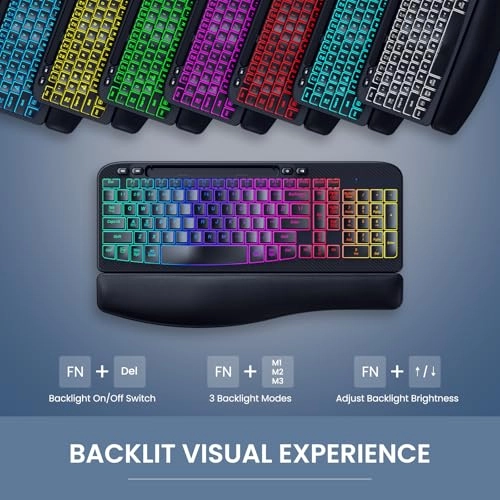 Ergonomic Backlit Keyboard - Wired