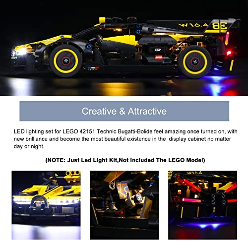 LED Light for LEGO Technic Bugatti Bolide 42151 - Acrylonitrile Butadiene Styrene 1 5V